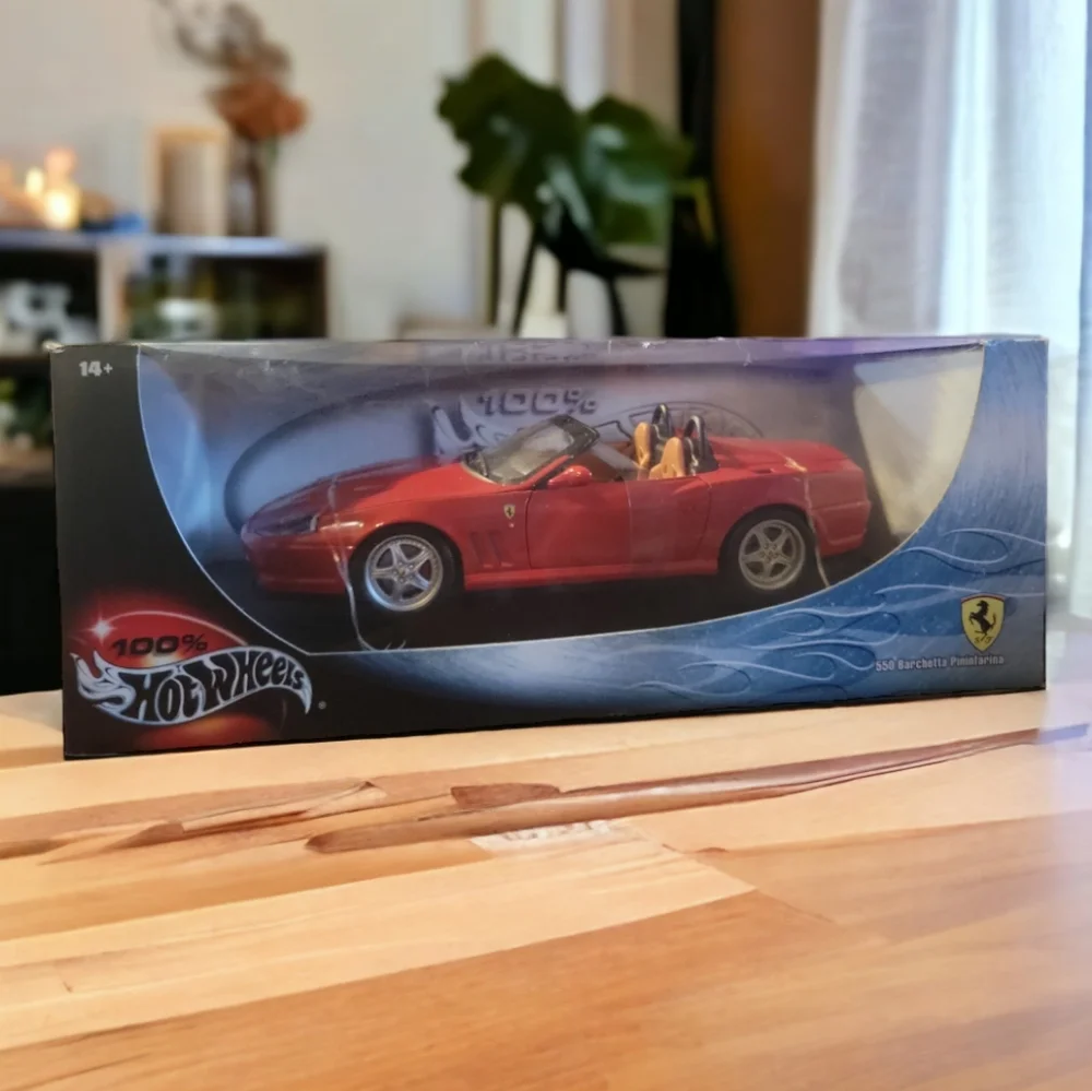 Vtg 2000 Hot Wheels Ferrari 1:18 550 Barchetta Pininfarina Diecast RED 100% NIB